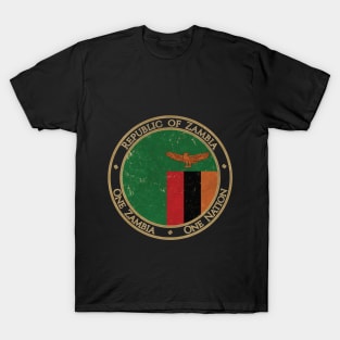 Vintage Republic of Zambia Africa African Flag T-Shirt